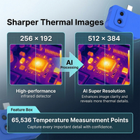 Kamera Pencitraan Termal Ponsel 256x192 25Hz Dual-light untuk Inspeksi Industri Diagnostik Bangunan IOS Android