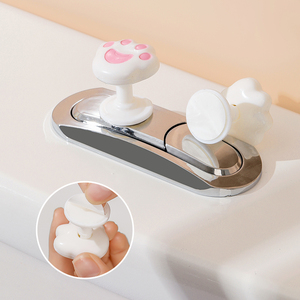 Usine OEM mignon chat salle de bain bouton de commutation de <span class=keywords><strong>chasse</strong></span> <span class=keywords><strong>d</strong></span>'<span class=keywords><strong>eau</strong></span> <span class=keywords><strong>d</strong></span>écoration de la maison outil propre <span class=keywords><strong>poussoir</strong></span> de toilette - Product Image 2