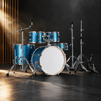 Advanced 5-Piece Jazz Drum Set with 3 Cymbals Heavy Duty Metal & Wood High-End Musical Instrument