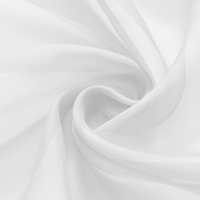 Vente en gros Voile de fenêtre transparent prêt à l'emploi Ensemble de rideaux en tulle pour rideau de porte de chambre à coucher de salon en blanc