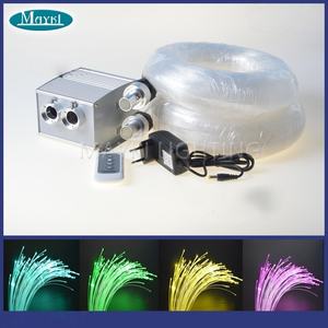 Kit de Lumières Fibre Optique pour Plafond Étoilé avec Télécommande, Kit Moteur Lumineux Fibre Optique RGBW 10W à Double Port pour Voiture/Maison Effet Ciel Étoilé - Product Image 2