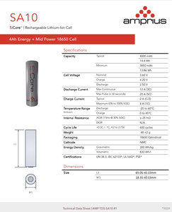 Nueva Batería Recargable de Litio Hierro Amprius 18650 de 4000mAh 3.6V 3C, Batería Recargable de Iones de Litio 1865000 para UPS/Herramientas Eléctricas - Product Image 5