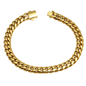 Joyería Tizti, pulsera de cadena cubana de acero inoxidable chapada en negro IP de 8mm, pulsera de cadena de acero inoxidable para hombre - Product Image 4