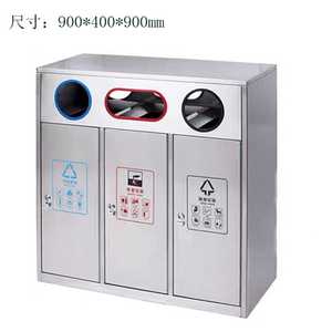 صناديق قمامة خارجية من الفولاذ المقاوم للصدأ-أقسام الشوارع القابلة لإعادة التدوير وغير القابلة لإعادة التدوير صناديق فواكه داخلية وخارجية - Product Image 6