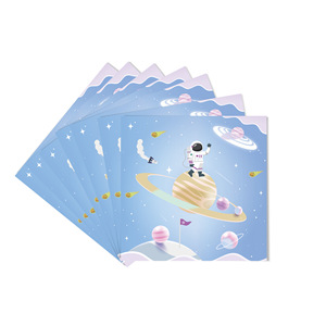 Ensemble d'assiettes en papier sur le thème de l'espace, rondes, impression numérique, vaisselle de fête d'anniversaire, 40-60 pièces, respectueuses de l'environnement - Product Image 3
