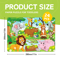 Rompecabezas 3D de cartón de animales de dibujos animados personalizados, juego de mesa educativo temprano Montessori, juguetes de aprendizaje para niños y niñas