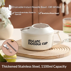 Contenitore per Noodle Istantanei Multicolore con Design Drenante, Grande Capacità, in <span class=keywords><strong>Acciaio</strong></span> <span class=keywords><strong>Inox</strong></span> 304, con Supporto per Telefono - Product Image 5