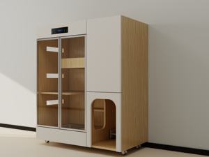 خزانات حيوانات أليفة متحركة بعجلات من الخشب الصلب مباشرة من المصنع متعدد الطبقات في الأماكن المغلقة - Product Image 2