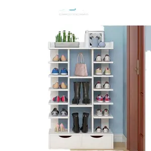 Einfaches Wohnzimmer MDF Holz Schuhs chrank Tragbare Lager regale Schrank Moderner Schuh Organizer Für den Eintritt