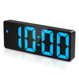 Horloge de table numérique moderne et intelligente pour chambre à coucher, avec USB, grand écran LED, miroir, réveil électronique - Product Image 1