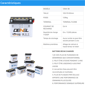 Fabricant de batterie OEM | Batterie de moto sèche 12V4AH 12N4-3B Repuestos Motos <span class=keywords><strong>Keeway</strong></span> Rechargeable - Product Image 5