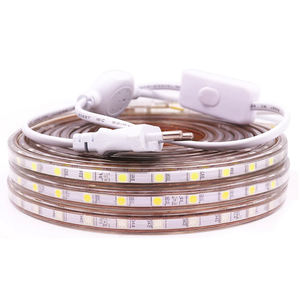 Bande lumineuse <span class=keywords><strong>LED</strong></span> SMD 220 avec prise ue, <span class=keywords><strong>ruban</strong></span> d'éclairage étanche, 60 diodes/m, SMD, 5050 V - Product Image 1