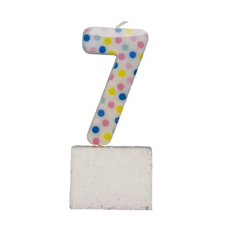 Birthday Cake Number Candles with Colorful Dots party candle birthday candles