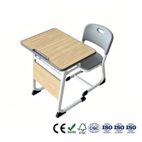 Bureau et chaise ergonomiques en bois pour un seul élève, réglables en hauteur, mobilier de classe scolaire