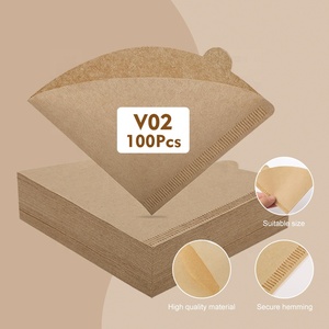 กระดาษกรองกาแฟ V02 จัดส่งรวดเร็ว 2 ชิ้น #   แผ่นกรองกาแฟ 100 ชิ้น/แพ็ค ไม่ฟอกขาว ได้รับการรับรอง FSC ปราศจากสาร PFAS พร้อมจัดส่ง - Product Image 1
