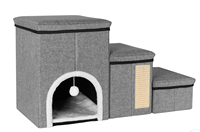 Escaliers pliables pour animaux de compagnie avec entrée et fermeture éclair, escaliers et lit pour chiens et chats
