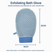 Nouveau Gant de Bain Bleu Double Face Moderne Marocain pour Hammam en Viscose et Polyester pour le Corps