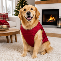 Chaleco Acolchado Rojo para Perro, Ropa Impermeable para Mascotas, Abrigo Térmico con Cuello Alto para Perros Pequeños