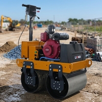 Rouleau compresseur vibrant autoporté LIONDI DWR-D600 9HP, 500/600/800 kg, avec moteur diesel pour asphalte/sol