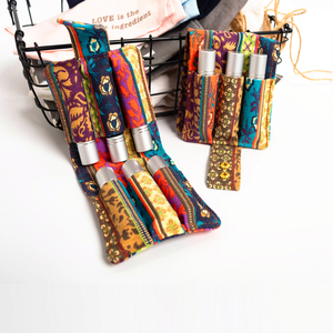 Bolsa de almacenamiento de aceite esencial de lona con estampado floral, bolso de transporte portátil de 6 botellas con rodillo de 10ml - Product Image 6