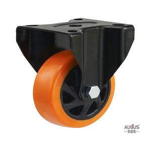 Custom Wheel Medium Hochleistungs-Lenkrad PU-Material 4/5/<span class=keywords><strong>6</strong></span> Zoll Lenkrad Mit schwarz lackierter Halterung mit verstellbarer Rolle - Product Image 1