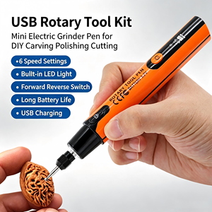 Stylo de ponçage numérique sans fil avec écran, recharge USB Type-C, mini-outil rotatif pour le polissage du bois, du jade et de la pierre - Product Image 3