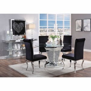 Table à <span class=keywords><strong>manger</strong></span> <span class=keywords><strong>de</strong></span> luxe en argent scintillant avec miroir, insert en diamant concassé, garniture <span class=keywords><strong>de</strong></span> <span class=keywords><strong>buffet</strong></span> pour <span class=keywords><strong>salle</strong></span> à <span class=keywords><strong>manger</strong></span>, mobilier d'hôtel - Product Image 2