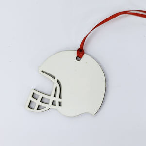 Ornement de Noël en forme de <span class=keywords><strong>casque</strong></span> de football, décoration en bois MDF pour presse à chaud - Product Image 2