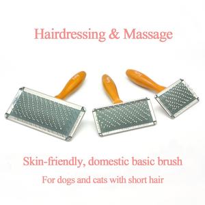 Baoli OEM Spazzola <span class=keywords><strong>Peli</strong></span> 90x130mm cepillo para <span class=keywords><strong>mascotas</strong></span> mango de madera gato garrapata bambú aseo diario limpieza gato perro Slicker cepillo - Product Image 2