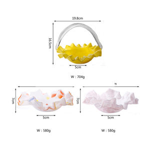 تخفيضات هائلة على شكل سلة زهور إبداعية غير منتظمة اللون لوحة زجاجية كريستالية نقطة خالية من الرصاص أطباق فواكه أطباق طعام - Product Image 6