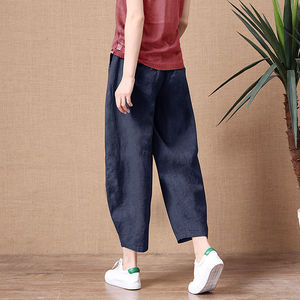 <span class=keywords><strong>Pantaloni</strong></span> Larghi in Cotone e <span class=keywords><strong>Lino</strong></span> da <span class=keywords><strong>Donna</strong></span>, Nuovi <span class=keywords><strong>Pantaloni</strong></span> Estivi Comodi a Gamba Larga, Taglie Grandi, Stile Harem, Versatili, in <span class=keywords><strong>Lino</strong></span>, a Nove Punti, Casual - Product Image 3