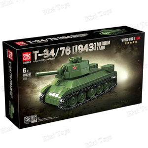 <span class=keywords><strong>QuanGuan</strong></span> 100297 2024 Neuer Militär-T34/76 1943 Mittlerer Panzer Bausatz Jungen-Spielzeug Modell 415 Teile Bausteine Set - Product Image 1