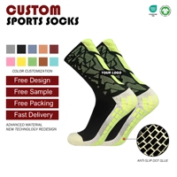 Chaussettes de sport antidérapantes pour le football, respirantes, tricotées, avec logo personnalisé, maille respirante, chaussettes de sport à grip premium