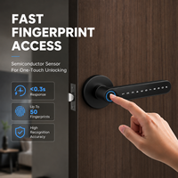 Poignée de porte intelligente avec lecteur d'empreintes digitales, serrure à cylindre intelligente pour portes en bois