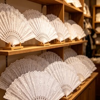 Éventail pliable en plastique durable, motif floral et fruité, cadre ajouré, thème vintage, idéal pour mariage, demoiselle d'honneur, vente en gros