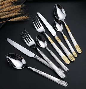 Juego de cubiertos de metal de calidad superior ergonómico Utensilios duraderos con bordes lisos para bodas Comedor en casa Cafeterías Oficinas - Product Image 1