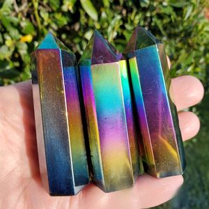 Torre de Cristal de Obsidiana Negra Pulida Estilo Bohemio al por Mayor para Decoración del Hogar Única y Regalos Festivos - Product Image 1