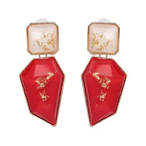 CAOSHI Schmuck für Frauen Großhandel Clear Resin Drop Ohrringe Kristall hängen Elegante unregelmäßige Big Dangle Resin Ohrringe