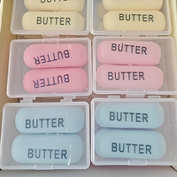 Jouet Squishy en forme de beurre, à remontée lente, doux, anti-stress, 12 pièces, jaune, rose, bleu