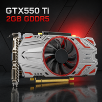 Nouvelle carte graphique GTX550Ti 2 Go GDDR5 128 bits avec refroidissement par ventilateur pour PC de bureau, compatible DVI VGA, pour jeux vidéo et composants informatiques