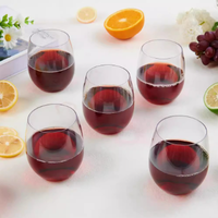 Set gelas anggur, gelas bir anggur putih merah 500ml 400ml, bentuk telur plastik tahan pecah kustom
