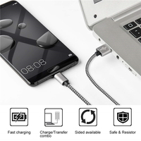 Kabel Data Pengisian Cepat 3A USB Type C Berbahan Nilon Kepang Tahan Lama 3ft 6ft 10ft untuk Perangkat
