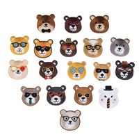 Badges brodés ours mignons exclusifs transfrontaliers ordinateur original broder 18 patchs pour vêtements tissu décoratif