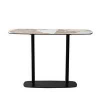 Table basse moderne de luxe sobre haut de gamme en verre et métal avec plateau blanc, mobilier de maison, salle à manger, 100*40*80cm