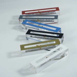 Wholesale Acrylic Mezuzah Case Custom Logo Silk-<b>Screen</b> Printed Judaica Lucite Scroll Storage Box for Jewish Religious Use - Product Image 4