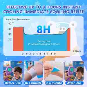 Soft Cooling Gel Patches for Kids (20Sheets), Instant Cool <b>Pack</b>,Adhesive Cooling Gel Pads for Fever & <b>Heat</b> Discomfort, Soft - Product Image 3