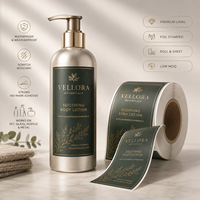 Étiquettes cosmétiques personnalisées en BOPP avec logo personnalisé en feuille d'or rose, autocollants imperméables pour emballages de luxe
