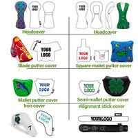 Accessoires de golf de haute qualité personnalisés en cuir PU coloré forte fermeture magnétique couvre-putter de lame de golf