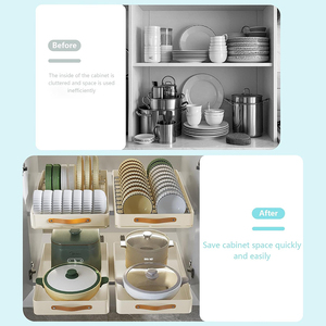 Scaffale Portapiatti a 2 Livelli in Metallo e Plastica, Regolabile, per Armadietto Sottolavello, <span class=keywords><strong>Organizzatore</strong></span> e Ripiano Salvaspazio - Il Più Economico - Product Image 4