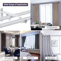 Ensemble de tringles à rideaux doubles robustes blancs, télescopiques, de style industriel, avec double support, pour rideaux romains, vente en gros